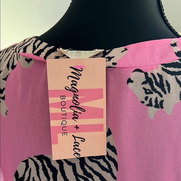 Bibi Boutique Pink Zebra Pattern Blouse - Picture 2 of 4